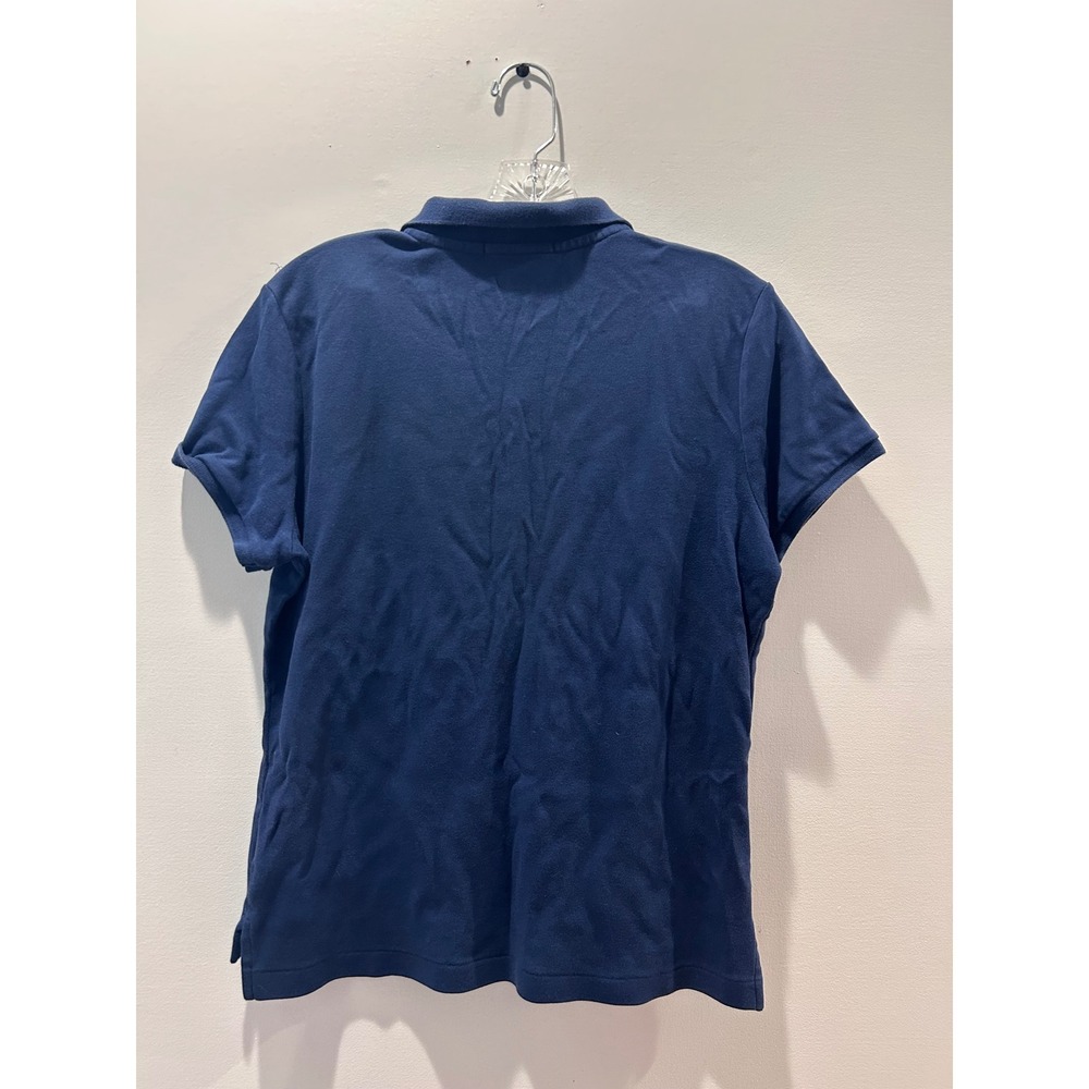 Ralph Lauren Sport Polo Shirt Womens XL Navy Blue Slim Fit Short Sleeve Pony - Picture 3 of 3